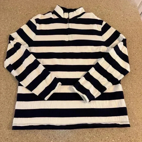 j Crew Mercantile Other - J Crew Mercantile Men's Striped 1/4 Zip Pullover Size Medium Navy/White